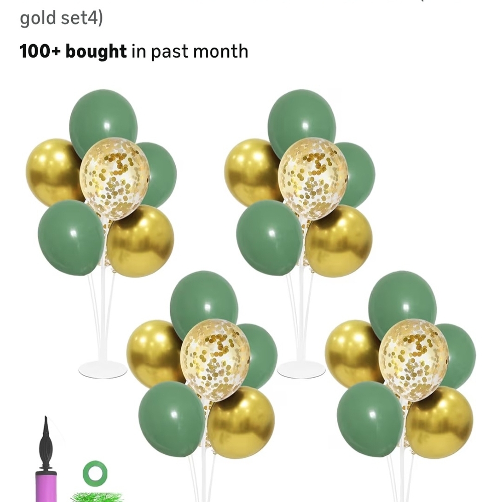Balloon Decoration Set Green and Yellow/Gold ZJDHPTY Brand